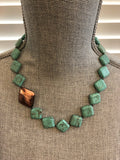 Copper & Turquoise Statement Necklace - turquoise howlite gemstone statement necklace