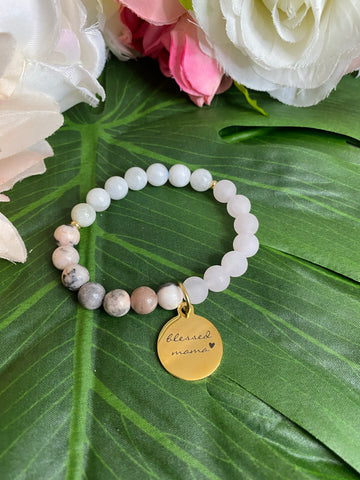 Blessed Mama Bracelet - Gold toned charm
