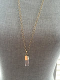 Quartz Faceted Gemstone Pendant Necklace - Perfect for Layering - Chakra Jewelry