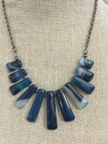 Maya Statement Necklace - Blue Agate Edition