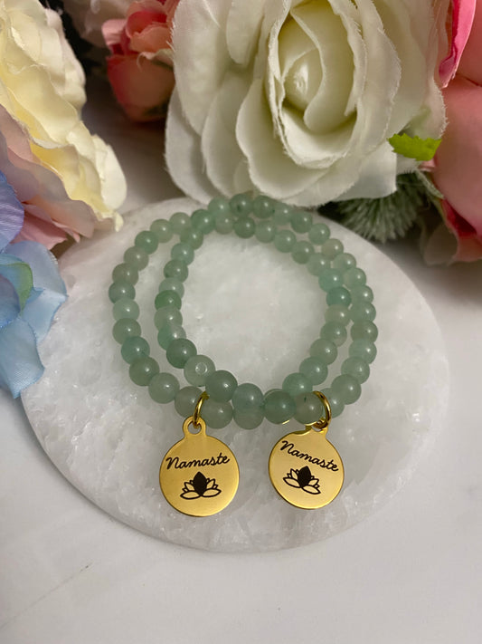 Namaste Bracelet - Green Agate Edition