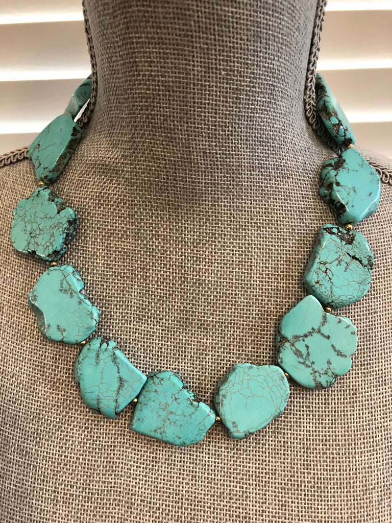 Bibi Iranian Turquoise Bib Necklace | Statement Necklaces