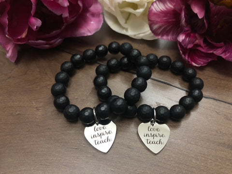 Love•Inspire•Teach Bracelet - perfect gifts for teachers- mala bracelets